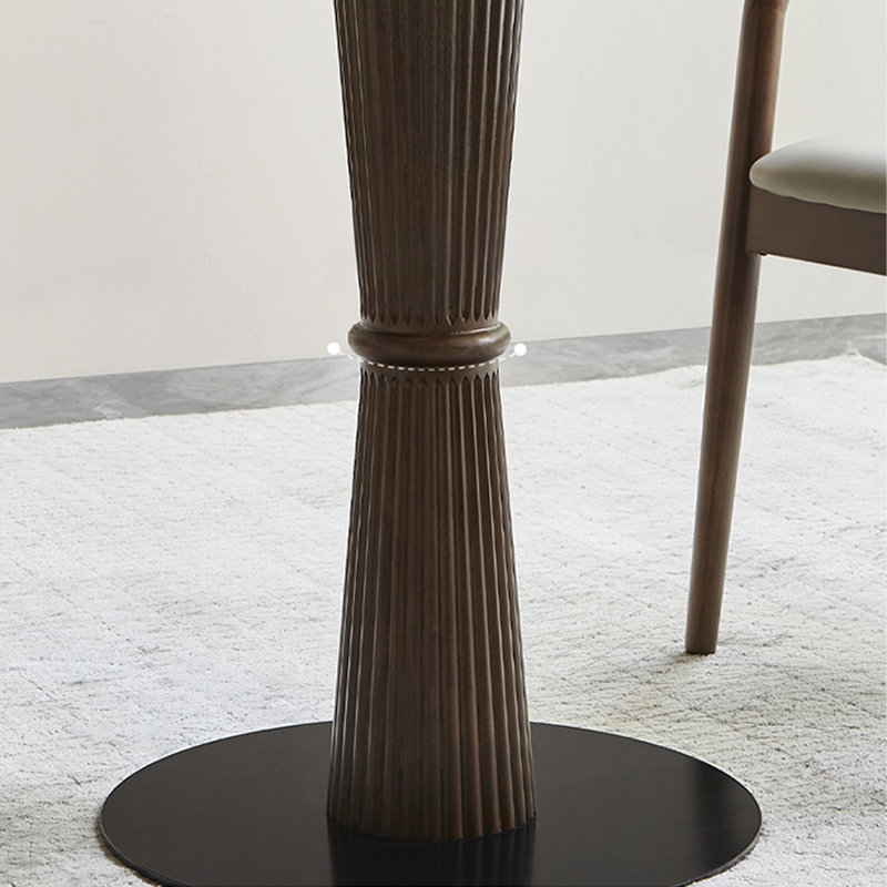 Walnut Round Solid Wood Dining table, 29.53"H x 39.37"L x 39.37"W