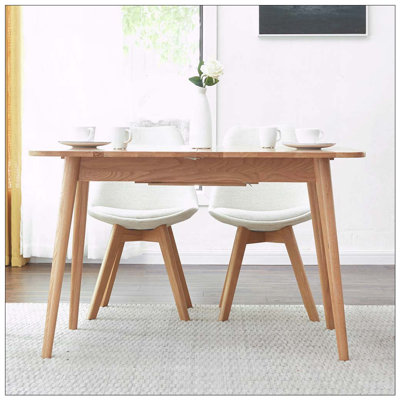 Natural Solid Oak Extendable Dining Table for 6-8 People