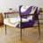 Tamerlane Gold Circle - Upholstered Modern Glam Accent Arm Chair-100538677-87120429