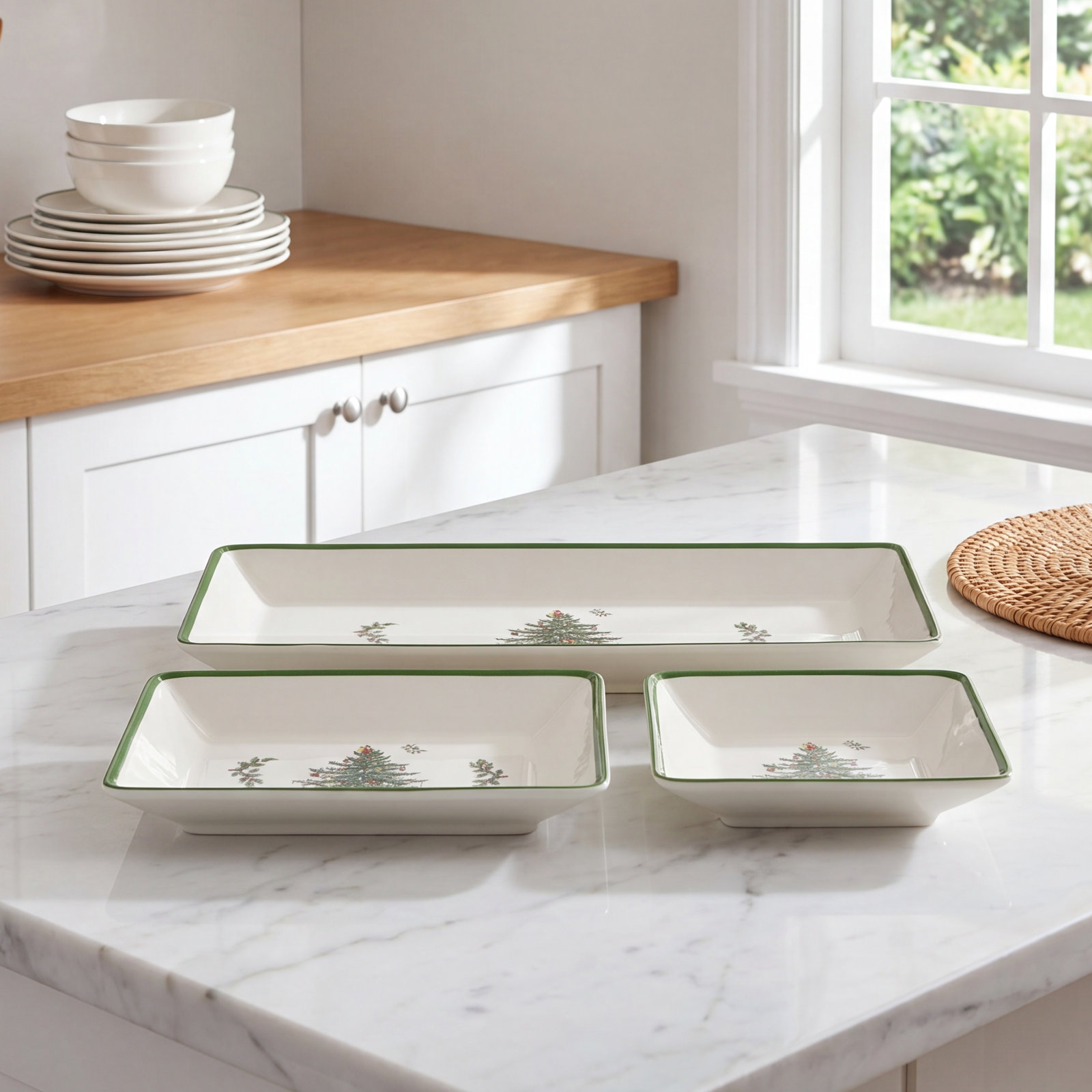 Christmas Tree 3-Piece Nesting Trays