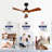 New Model 42 Inch Ceiling Fans With Lights And 3 Solide Wood Blades-476078949