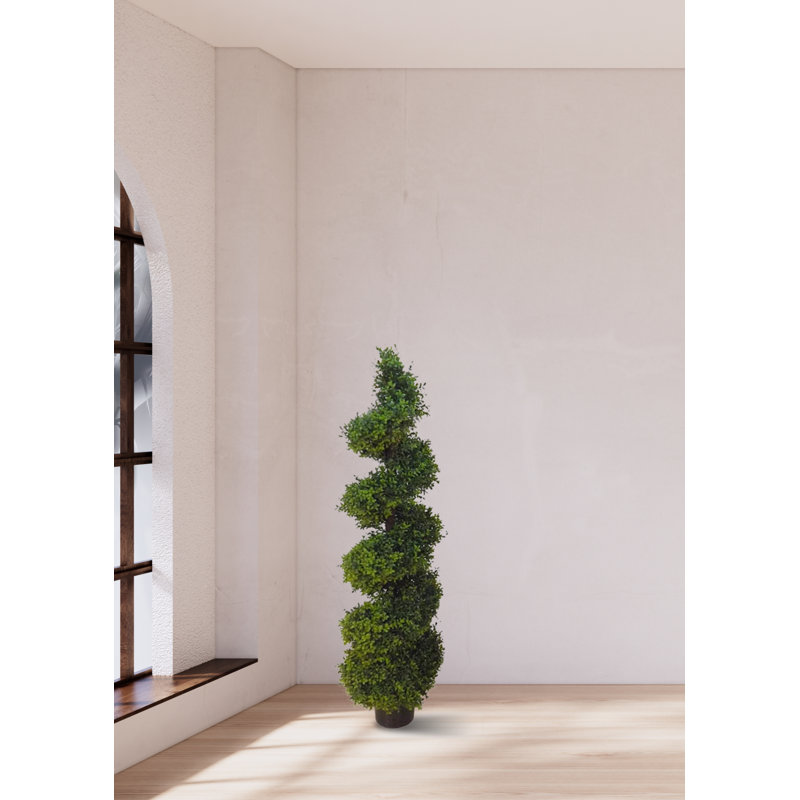 Topiaire de buis artificiel en pot, H 60 po x l 13 po x P 13 po