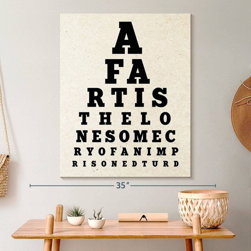 Carte des yeux, humour de salle de bain, citations sur toile, H 30 po x l 24 po x P 1,25 po