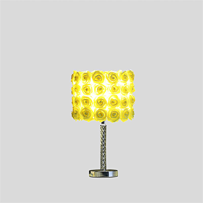 Lampe de table Roses / Bloom en acrylique / métal, Jaune