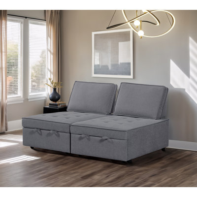 Onatas 67'' Wide Tufted Convertible Chair pull out sofa bed for living room