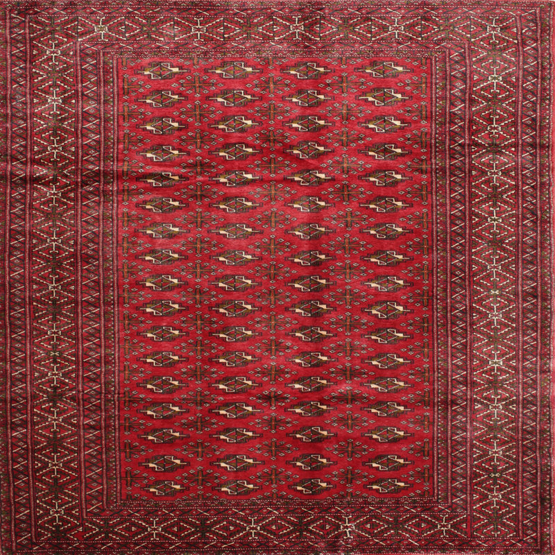 Tapis rouge à motif sud-ouest, Carré 6 pi