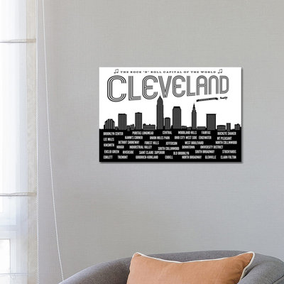Cleveland Neighborhoods by Benton Park Prints - Wrapped Canvas Print