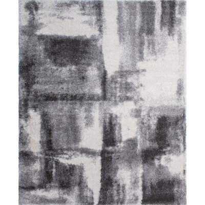 Alban Abstract Shag Charcoal Area Rug