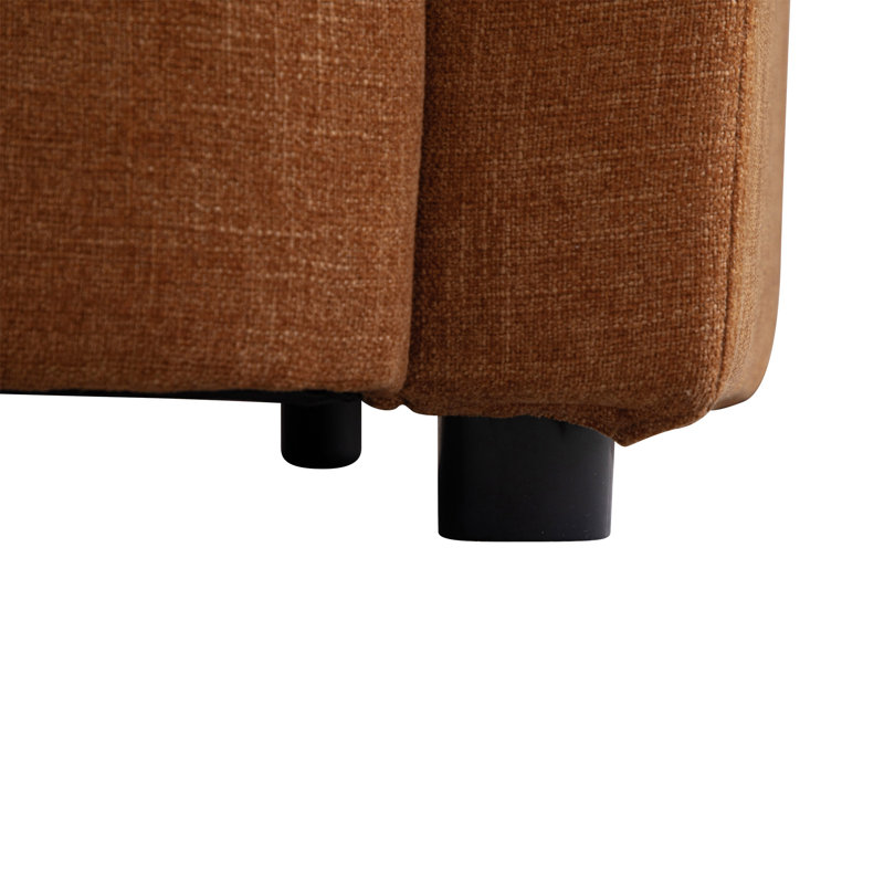 Fauteuil d'appoint en chenille surdimensionné, Orange