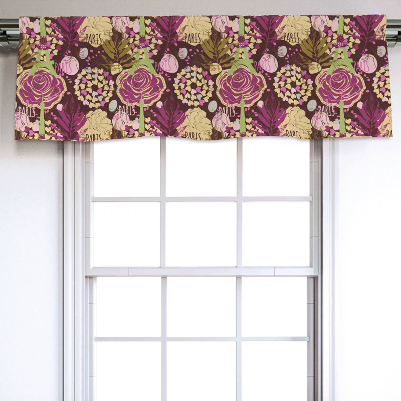 Sateen Floral Ruffled Window Valance