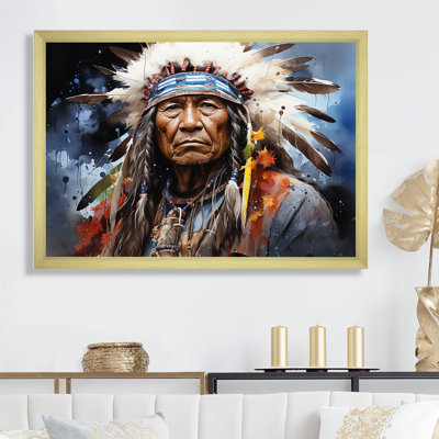Native Apache Warrior I - Art amérindien, art mural