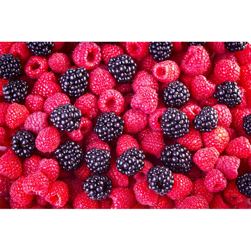 Blackberries and Raspberries par Valengilda - photographie sur toile tendue, H 8 po x l 12 po