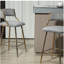 Ensemble de 2 tabourets de bar, tabouret de bar de 26 po de hauteur de comptoir, tabouret de comptoir en velours ondulé pour îlot de cuisine, avec dossier, base et repose-pieds chromés