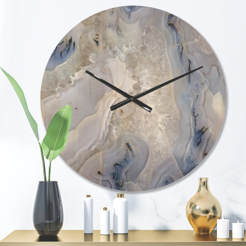 Agate fond de pierre - horloge murale abstraite en bois, Petit