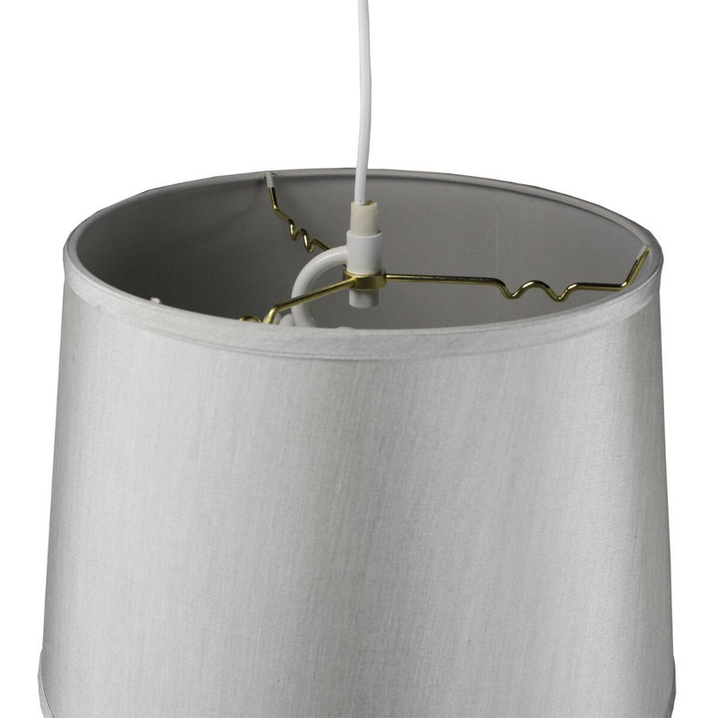 2 - Light Drum Chandelier, Gray, 11" H x 16" W x 13" D