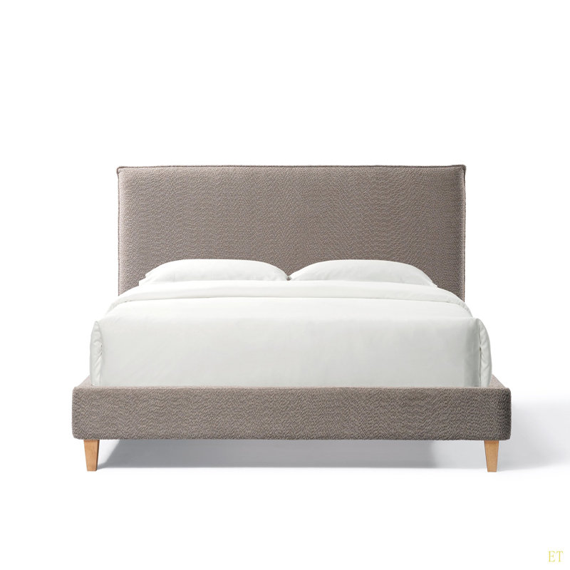 Upholstered Platform Bed No Spring Box Needed, Easy Assembly-Queen