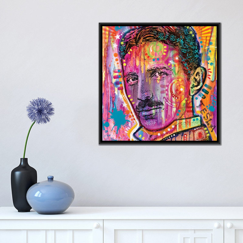 « tesla », impression sur toile, H 48 po x l 48 po x P 1,5 po, Pas de tapis, Toile tendue