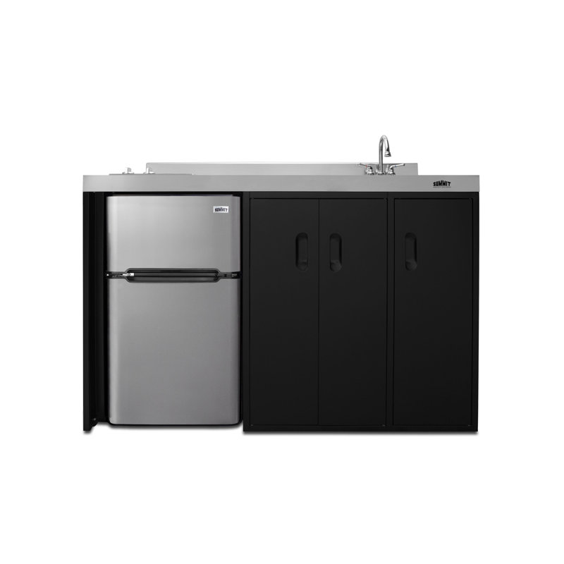 Summit Appliance All-In-One Combo Kitchens 3.2 Cubic Feet Kitchenette Mini Fridge with Freezer, Right
