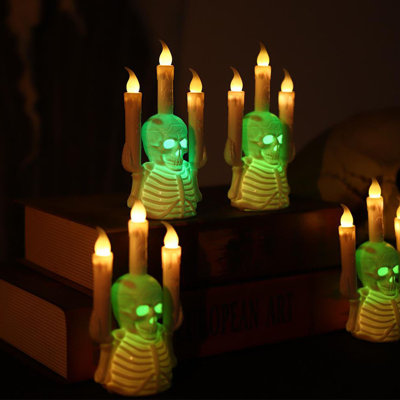 Halloween Candle Lights  Decoration Props  Small Night Lights  LED Desk Lights  Decorative Skull Ornaments