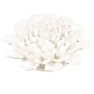 Fleur en céramique fabriquée à la main en crème pour décoration murale - Enchantement de murs complexes