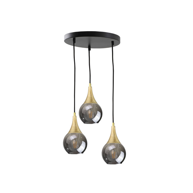 Creason 3 - Light Cluster Pendant, Black/Gold, Grey