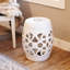 Kyran Quatrefoil 18" Ceramic Garden Accent Stool-1921903072
