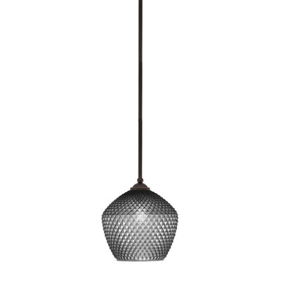 Mini-luminaire suspendu suspendu Zilo, fini granit foncé avec verre de 9 po