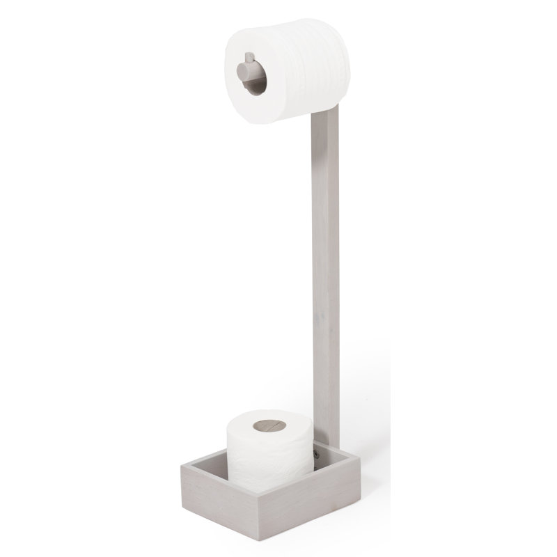 Ashford Free Standing Toilet Paper Holder, White