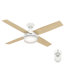 Ventilateur de plafond standard à 4 pales de 52 po avec lumières et télécommande Dempsey-17305137