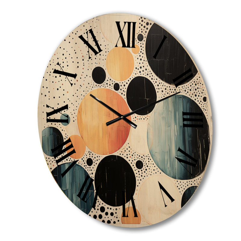Horloge murale en bois massif Pamuklu, Moyenne