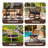 Outdoor Seat Cushion 2-Piece Set, With handles and drawstrings, Square Outdoor Seat Cushion, 19*19*3 in, dark blue-1768817891-1768817885