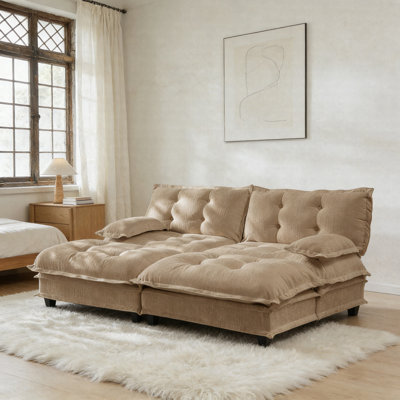 Canapé modulaire 77 po, canapé 2 places en chenille moderne avec 2 repose-pieds 77 po, canapé modulaire confortable pour le salon, la chambre à coucher et un appartement