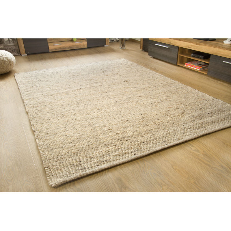 Wickett Wool Hand Woven Area Rug, Beige, Rectangular 250 x 300 cm
