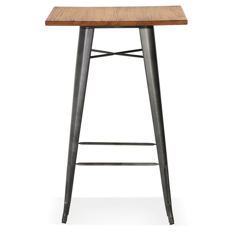 Burnettsville Metal Dining Table, Natural Wood