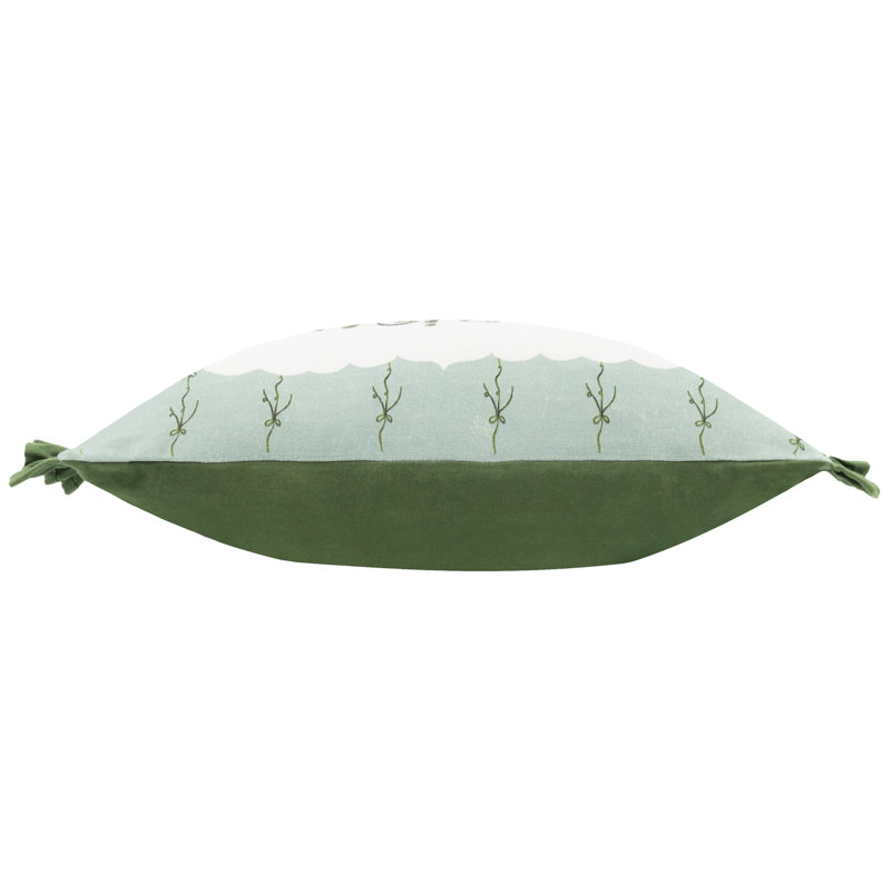 Bonjour Abstract Green Rectangular Throw Pillow Cover