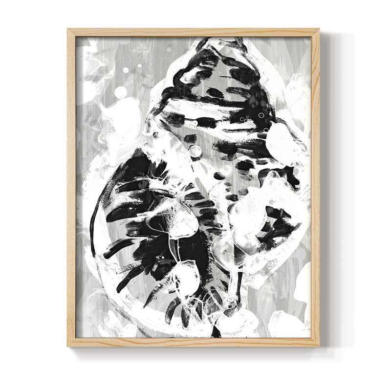 Impression encadrée Ocean Inkblot IV - bois massif, H 11 po x l 9 po