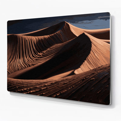 Art horizontal horizontal rayé sable brun foncé en métal noir