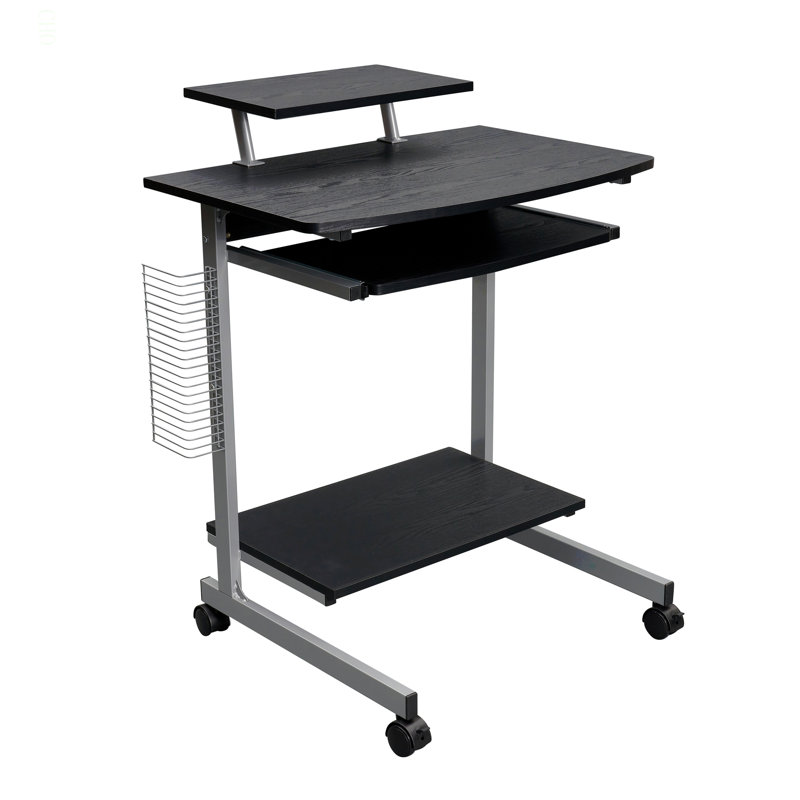 Chariot d'ordinateur compact avec rangement