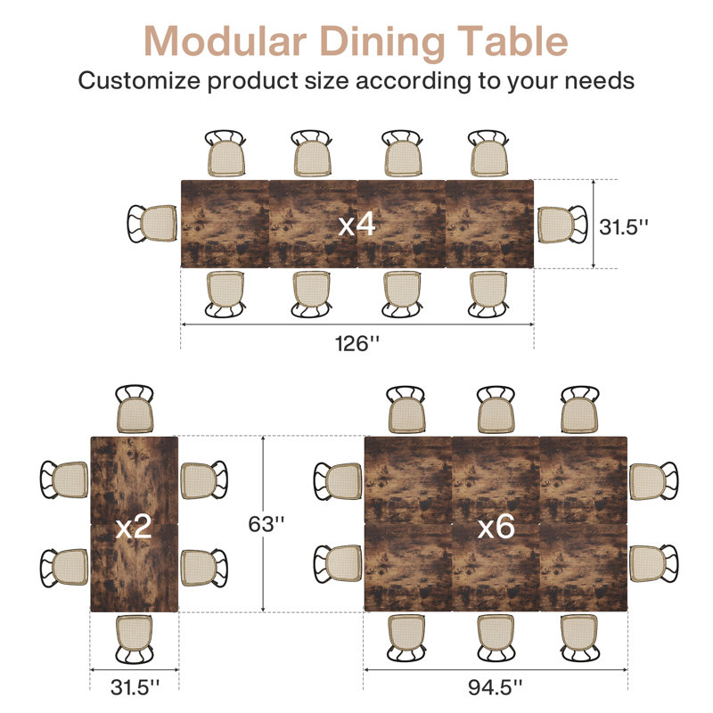 Square Dining Table, 31.5" Industrial Dinner Table, Black, Vintage Brown