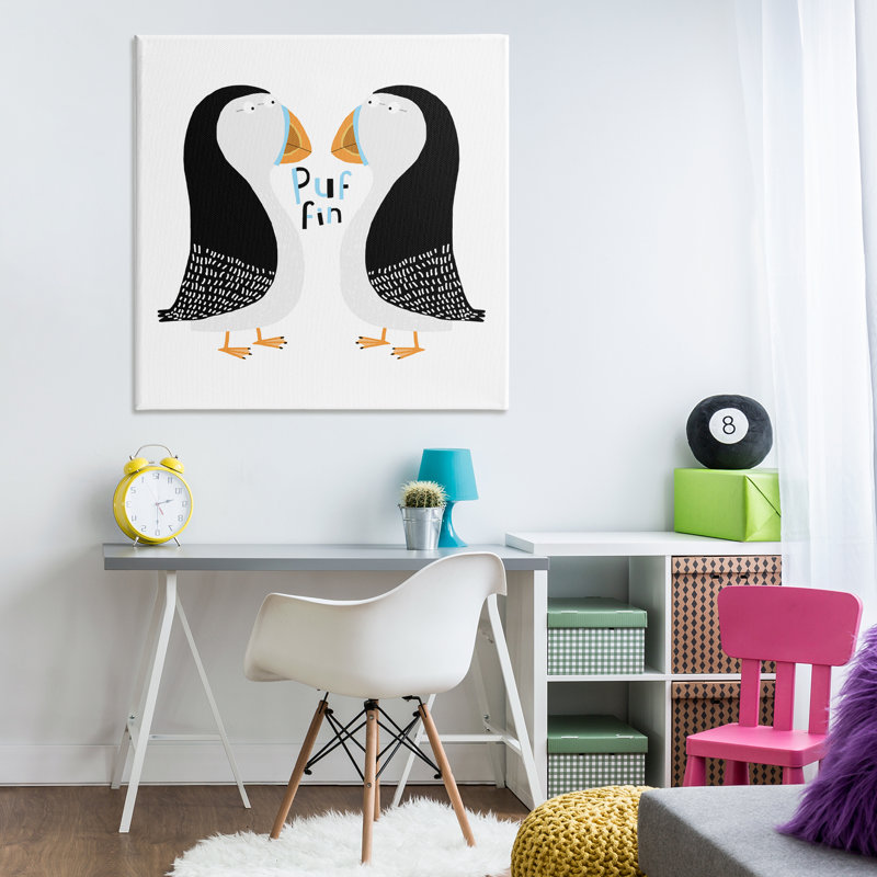 «Puffin Bird Duo» par Carla Daly, H 36 po x l 36 po