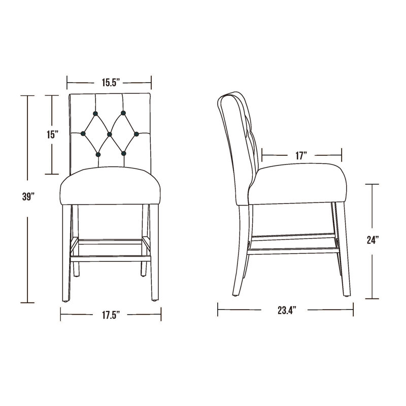Wren Counter & Bar Stool (Set of 3), Gray, Counter Stool (24” Seat Height)