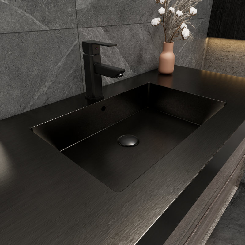 Golitz 48'' Single Bathroom Vanity with Stainless Steel Top, Oak