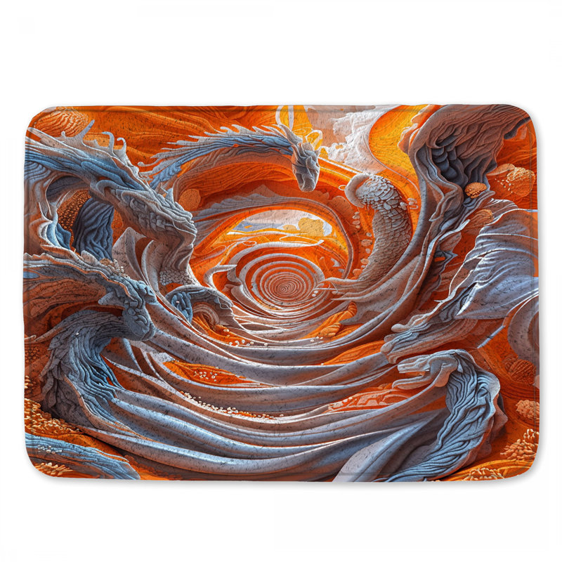Tapis de bain Abstract Dragon Swirls, 24in W x 17in L