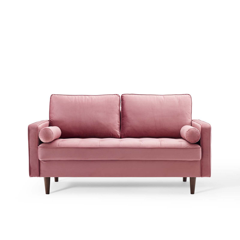 Valour Performance Velvet Loveseat, Dusty Rose