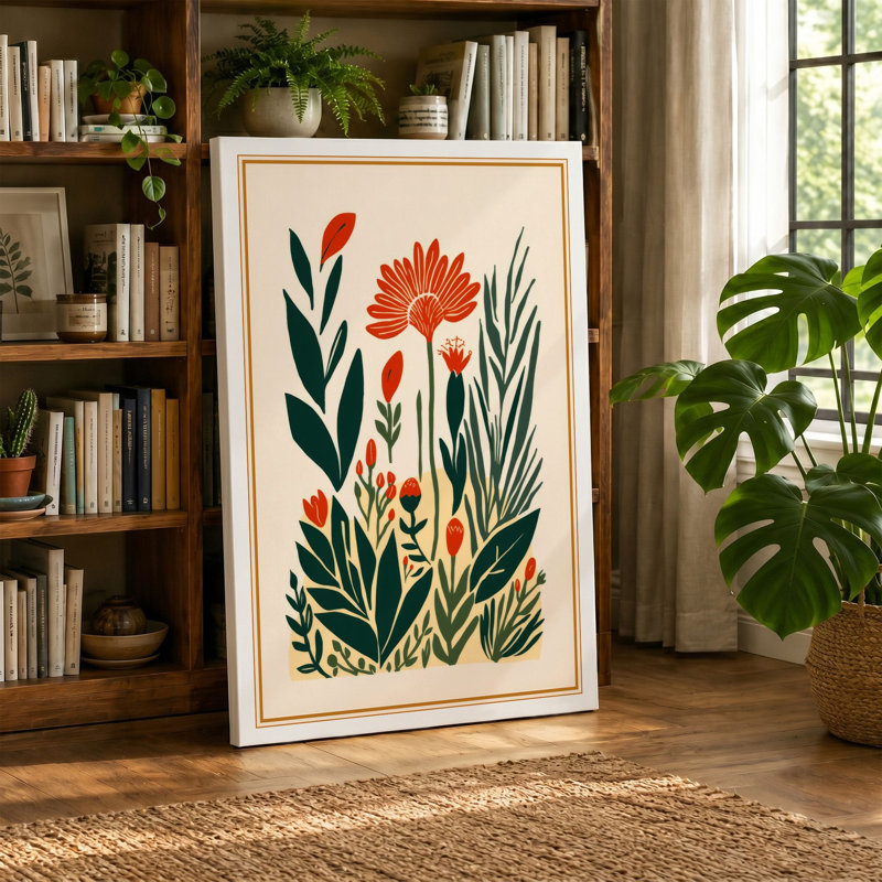 Orange Blossom Study Botanical - Wrapped Canvas, 36x24 - 91.4 x 61.0 cm, Black Border