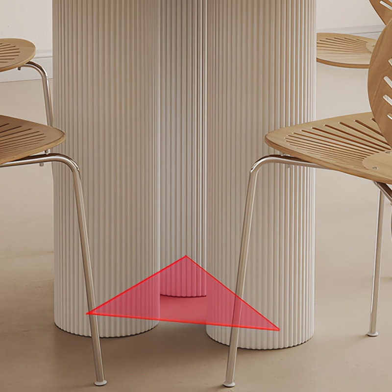 Petite table et chaises de style crème, H 29,5 po x l 62,9 po x P 62,9 po