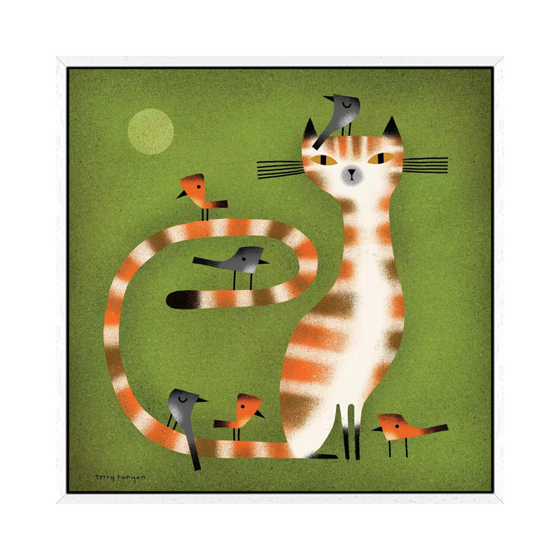 Tabby - Birds by Terry Runyan - Print on Canvas, White Framed, 45.72 cm H x 45.72 cm W