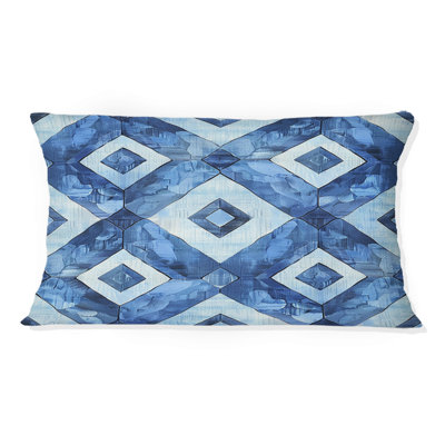 Coussin lombaire moderne bleu et blanc I