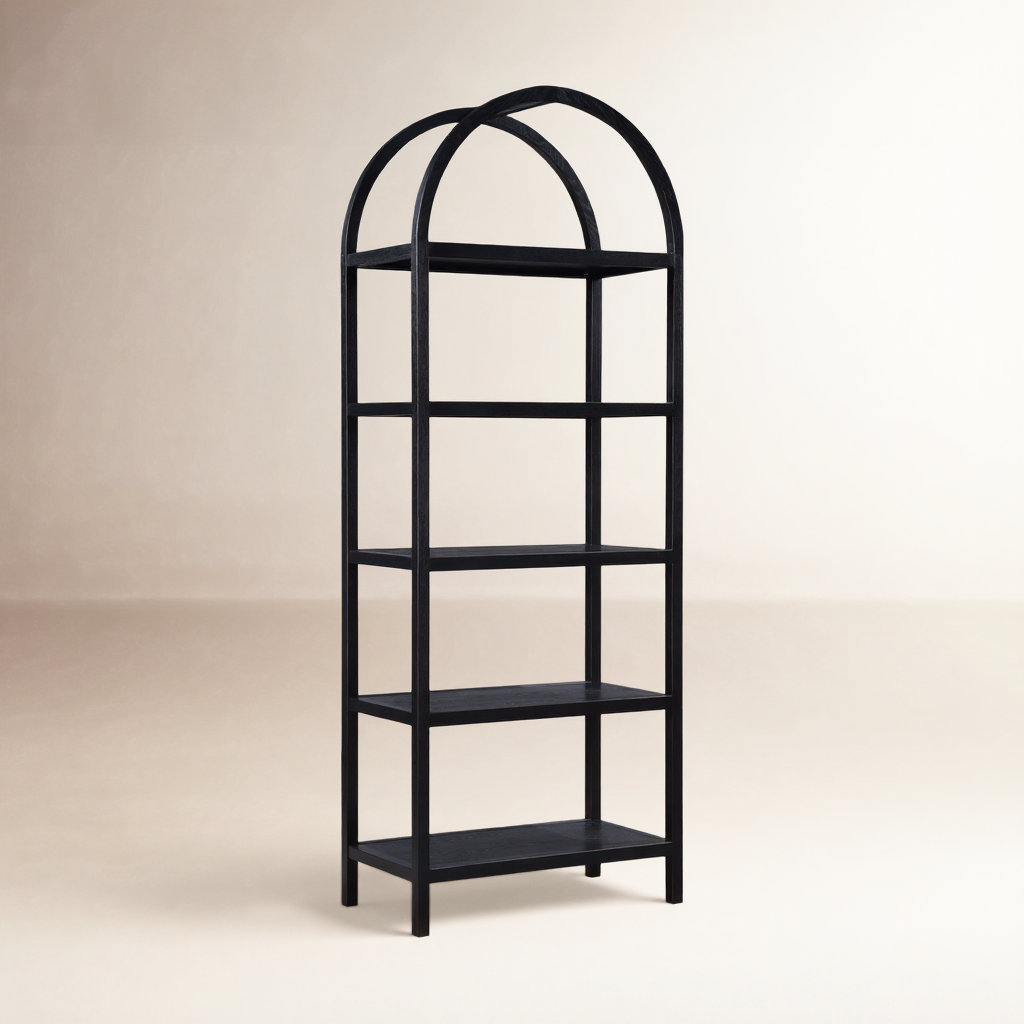 Mishra 30" Oak Bookcase, Black