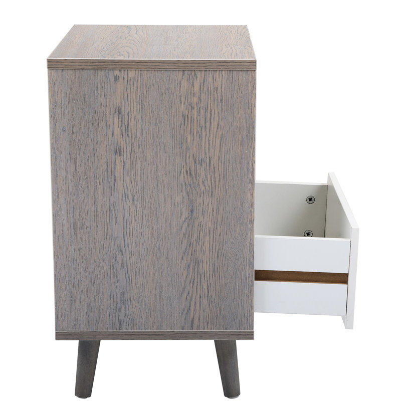 Table de chevet de 21,3 pouces de hauteur avec tiroir et armoire de rangement